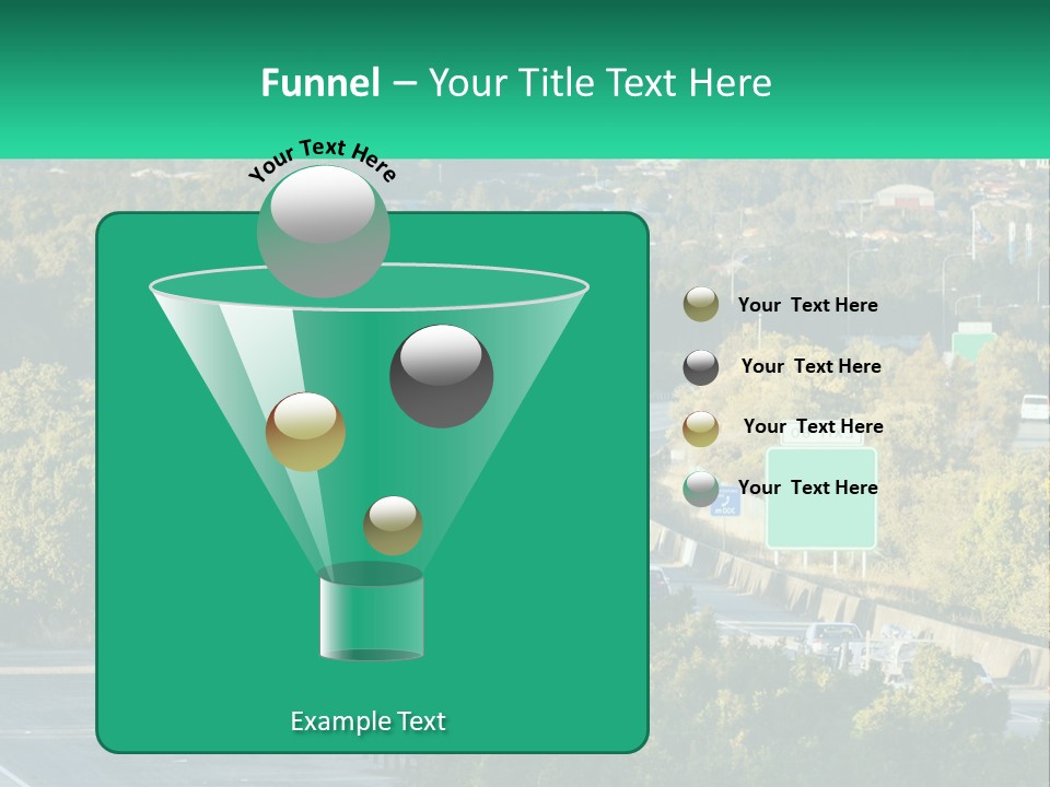 A Highway Filled With Lots Of Traffic Next To Trees PowerPoint Template