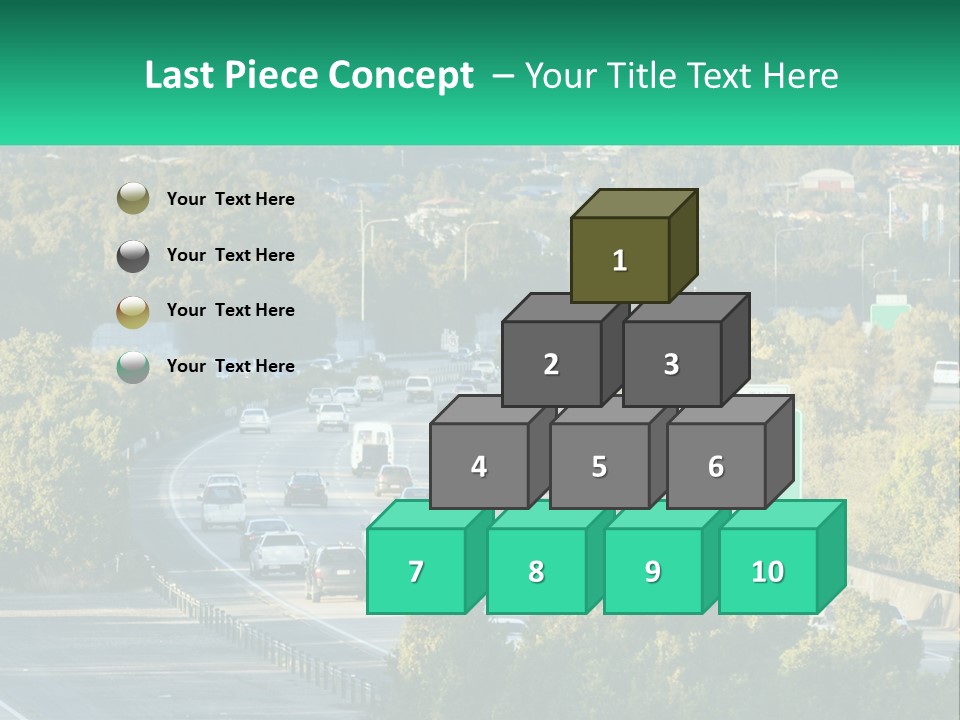 A Highway Filled With Lots Of Traffic Next To Trees PowerPoint Template