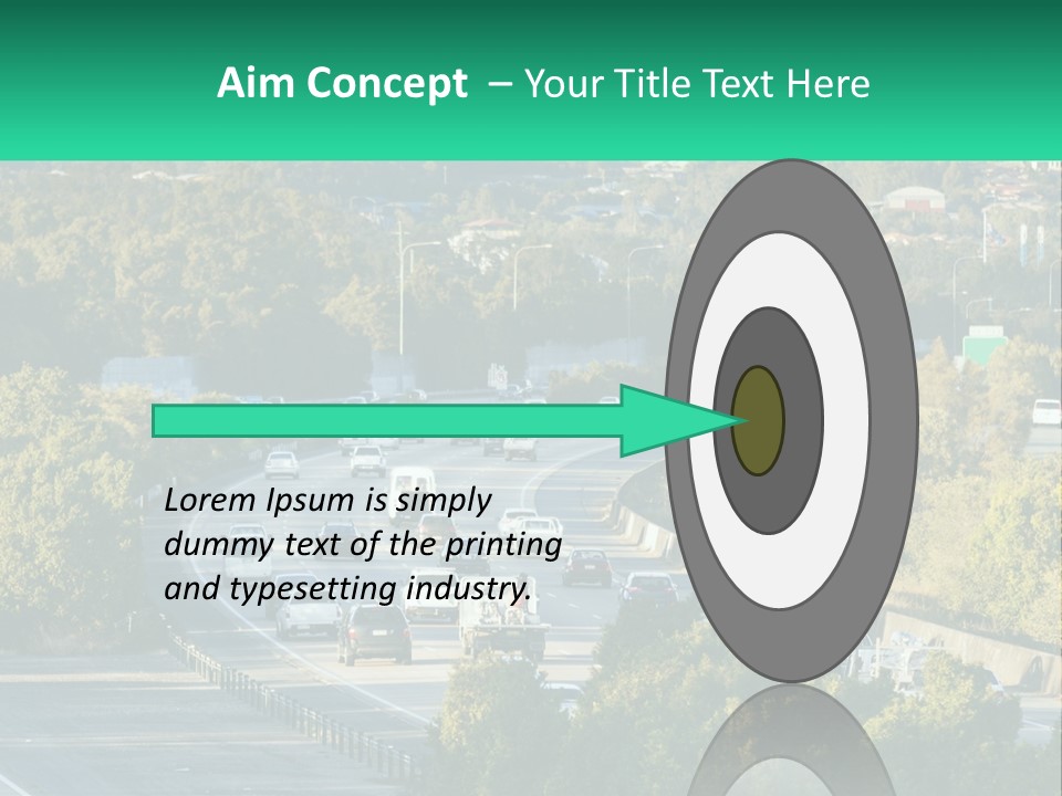 A Highway Filled With Lots Of Traffic Next To Trees PowerPoint Template