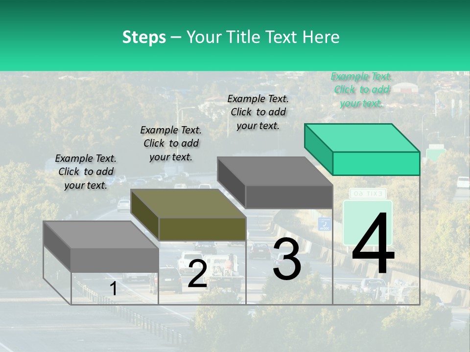 A Highway Filled With Lots Of Traffic Next To Trees PowerPoint Template