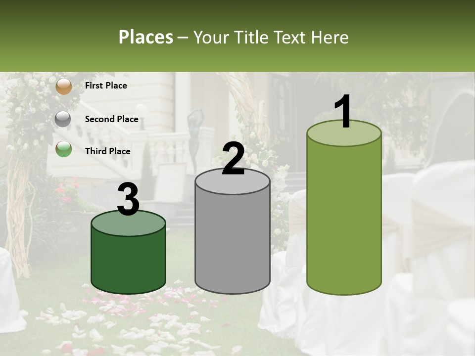 A Wedding Ceremony With White And Pink Flowers PowerPoint Template