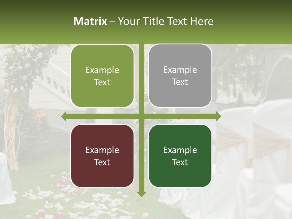 A Wedding Ceremony With White And Pink Flowers PowerPoint Template