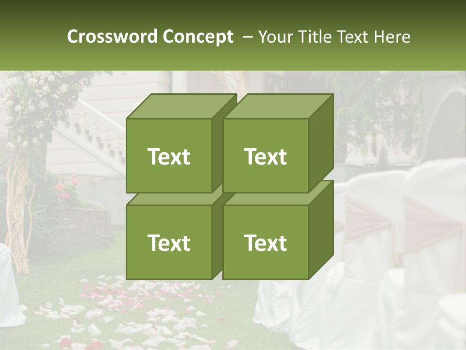 A Wedding Ceremony With White And Pink Flowers PowerPoint Template
