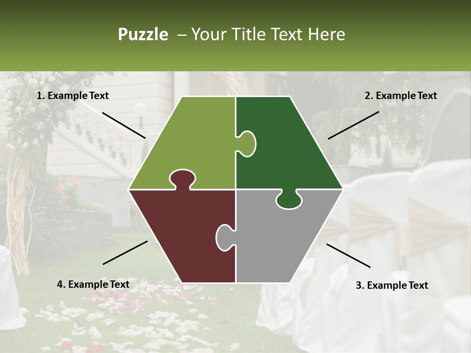 A Wedding Ceremony With White And Pink Flowers PowerPoint Template