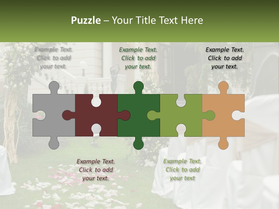 A Wedding Ceremony With White And Pink Flowers PowerPoint Template