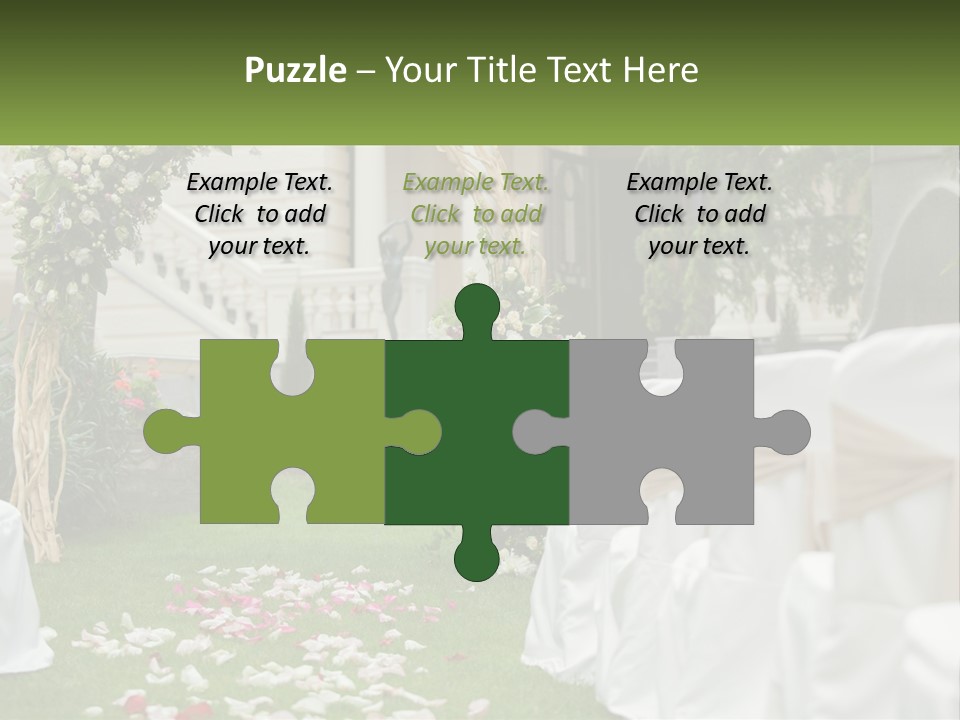 A Wedding Ceremony With White And Pink Flowers PowerPoint Template