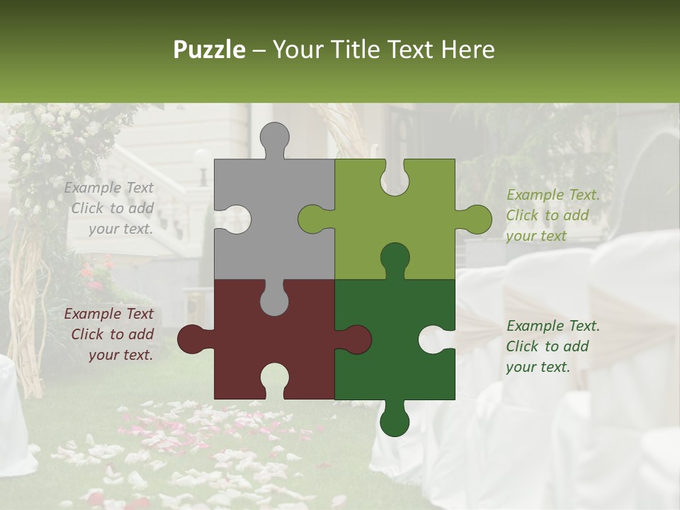 A Wedding Ceremony With White And Pink Flowers PowerPoint Template