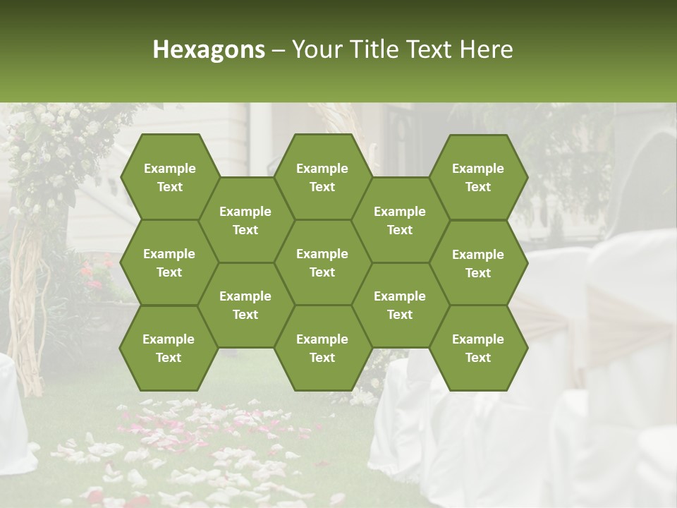 A Wedding Ceremony With White And Pink Flowers PowerPoint Template