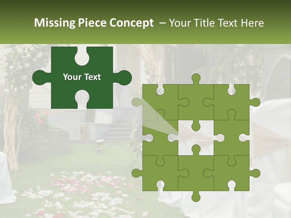 A Wedding Ceremony With White And Pink Flowers PowerPoint Template