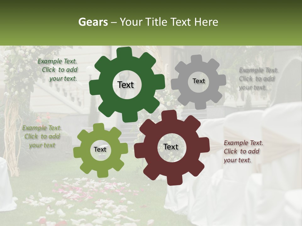 A Wedding Ceremony With White And Pink Flowers PowerPoint Template