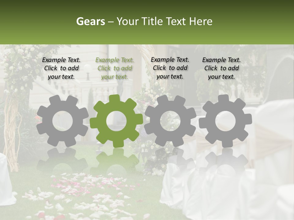 A Wedding Ceremony With White And Pink Flowers PowerPoint Template