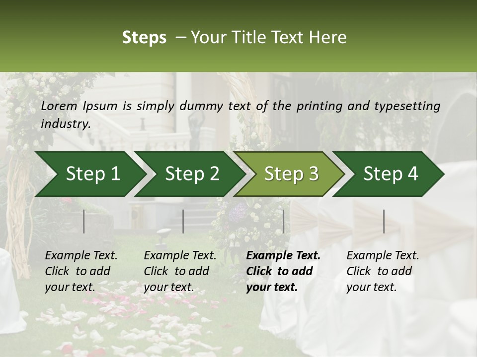 A Wedding Ceremony With White And Pink Flowers PowerPoint Template