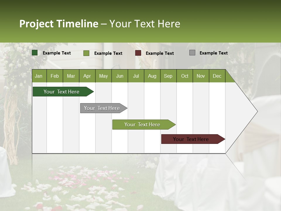 A Wedding Ceremony With White And Pink Flowers PowerPoint Template