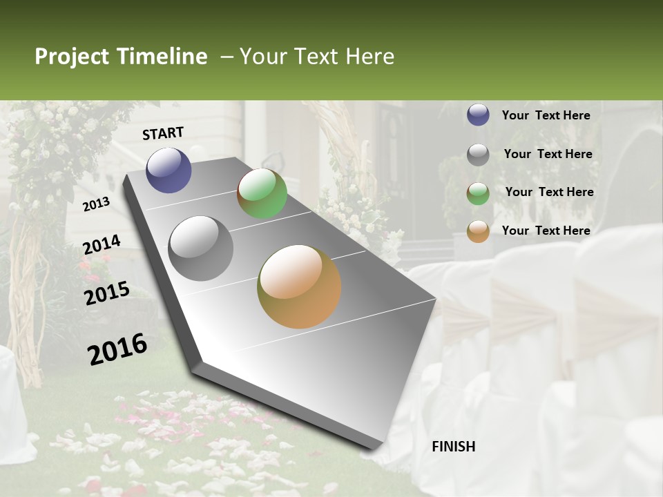 A Wedding Ceremony With White And Pink Flowers PowerPoint Template