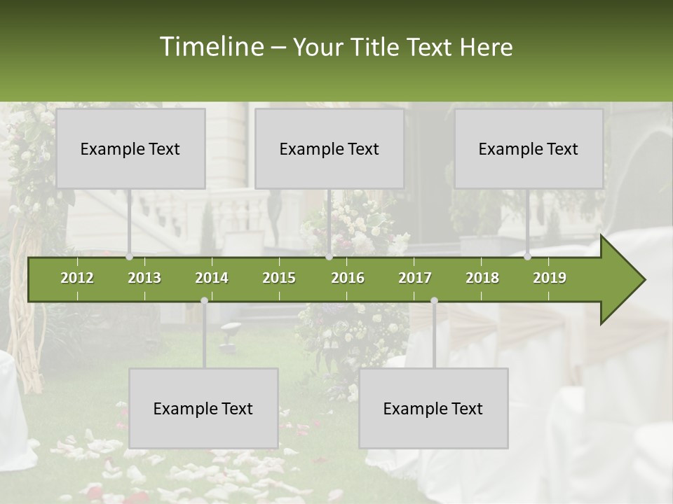 A Wedding Ceremony With White And Pink Flowers PowerPoint Template