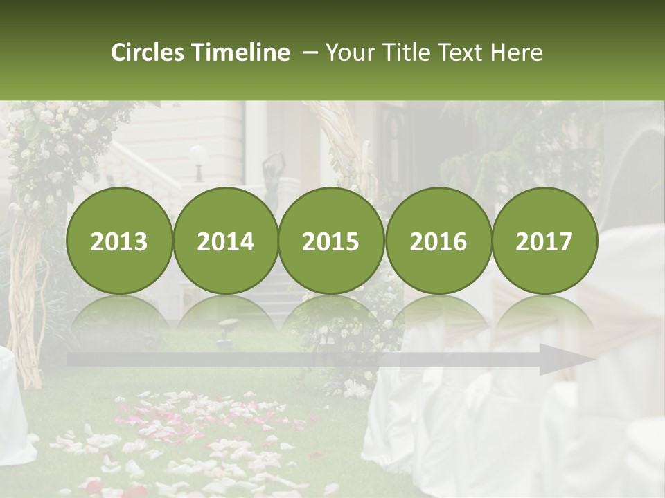 A Wedding Ceremony With White And Pink Flowers PowerPoint Template