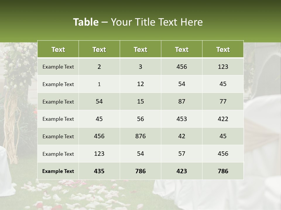 A Wedding Ceremony With White And Pink Flowers PowerPoint Template