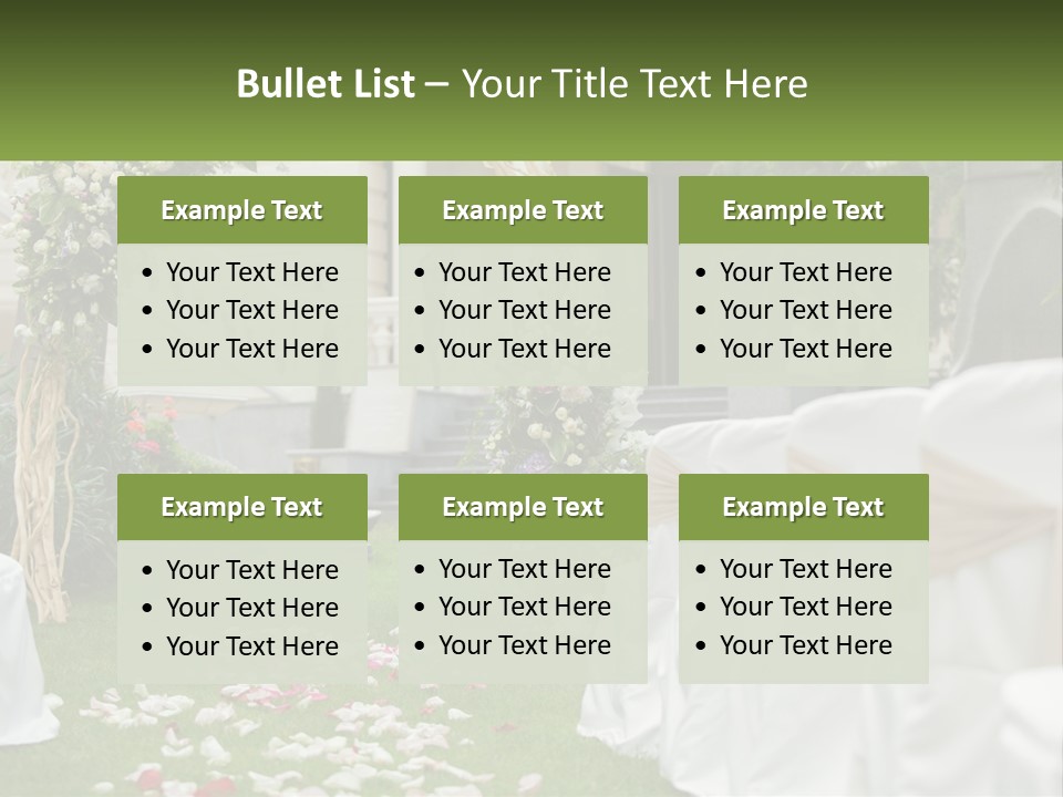 A Wedding Ceremony With White And Pink Flowers PowerPoint Template