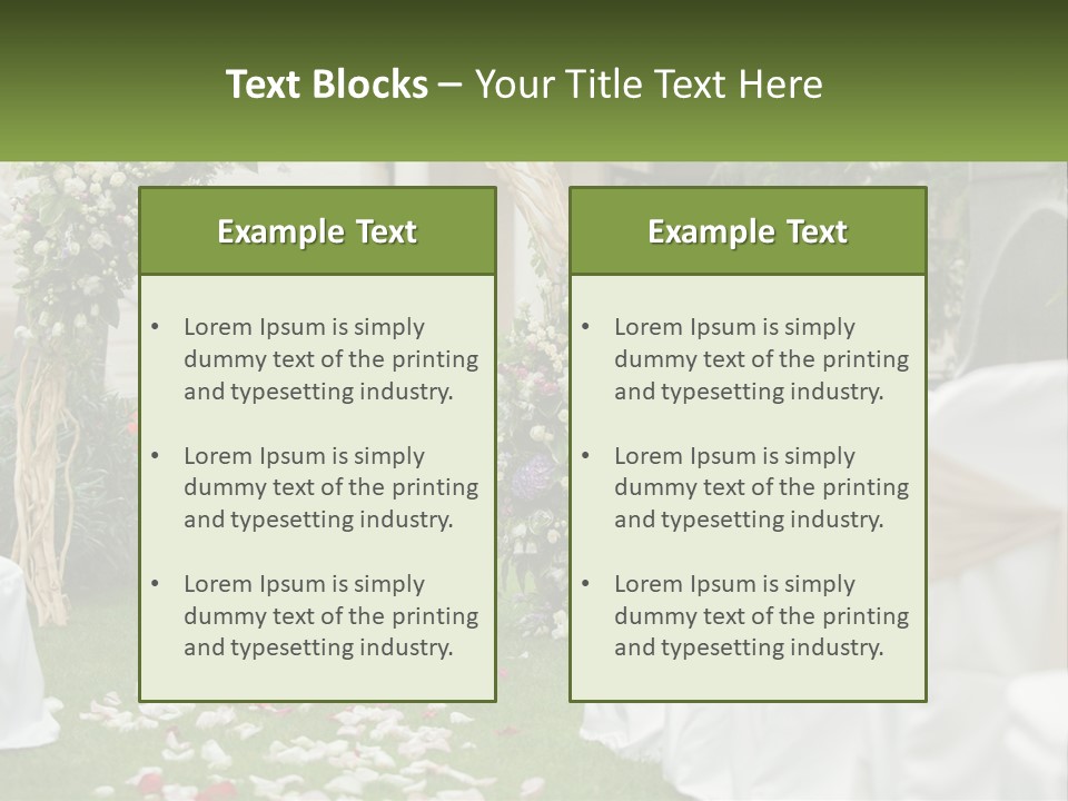 A Wedding Ceremony With White And Pink Flowers PowerPoint Template