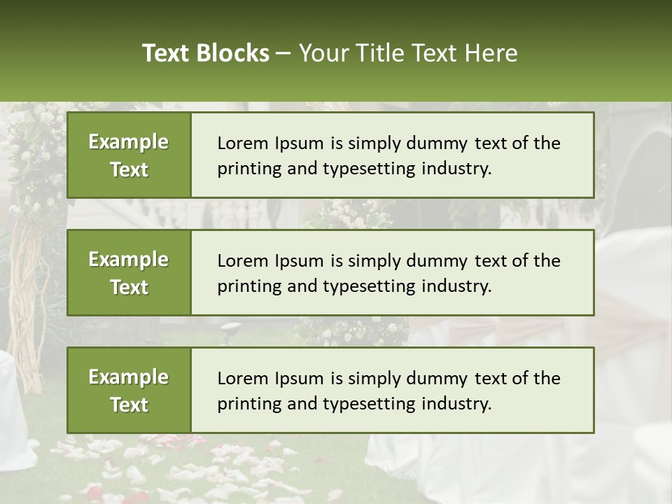 A Wedding Ceremony With White And Pink Flowers PowerPoint Template