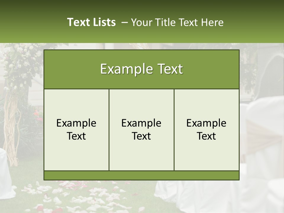 A Wedding Ceremony With White And Pink Flowers PowerPoint Template