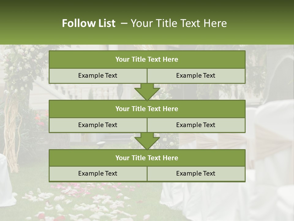 A Wedding Ceremony With White And Pink Flowers PowerPoint Template