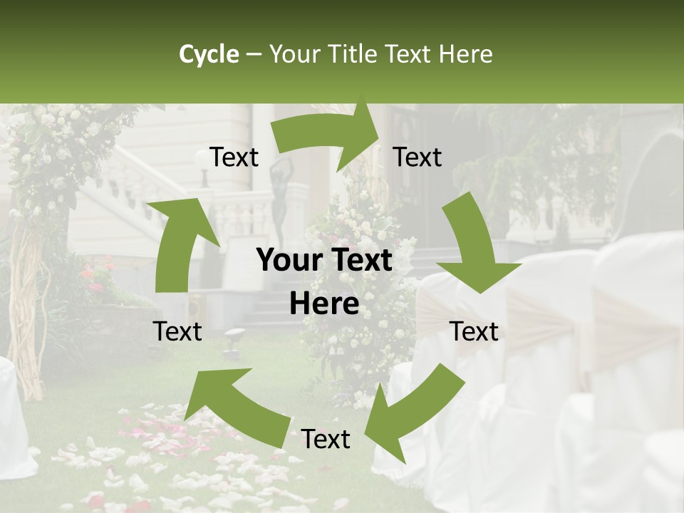 A Wedding Ceremony With White And Pink Flowers PowerPoint Template