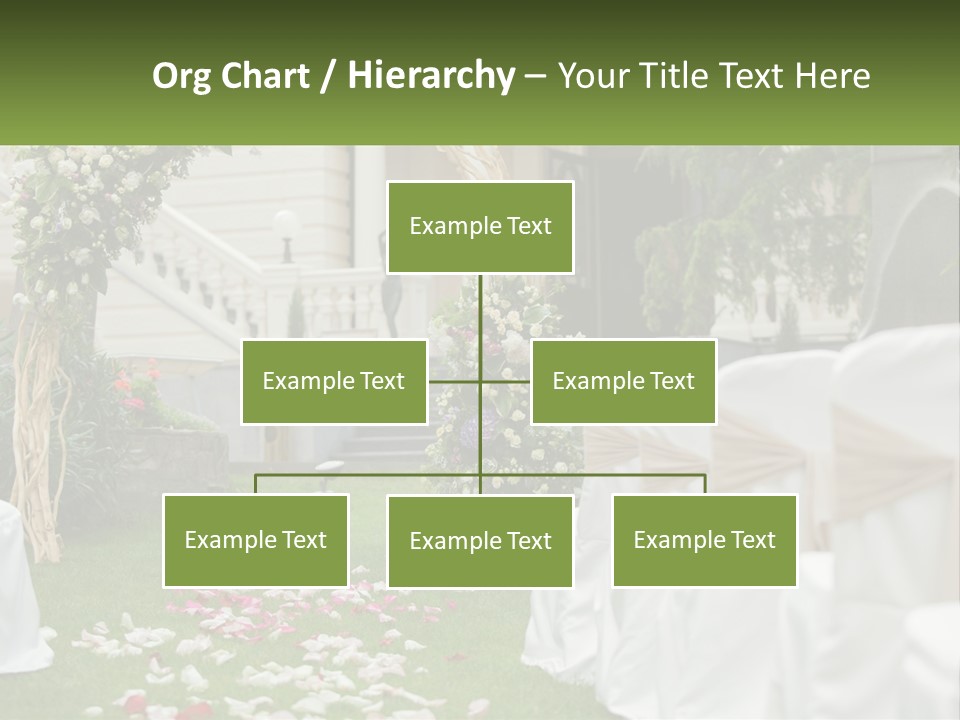 A Wedding Ceremony With White And Pink Flowers PowerPoint Template