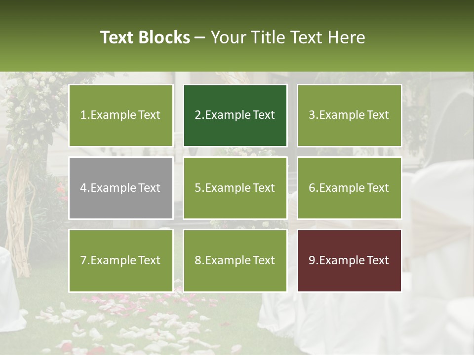 A Wedding Ceremony With White And Pink Flowers PowerPoint Template