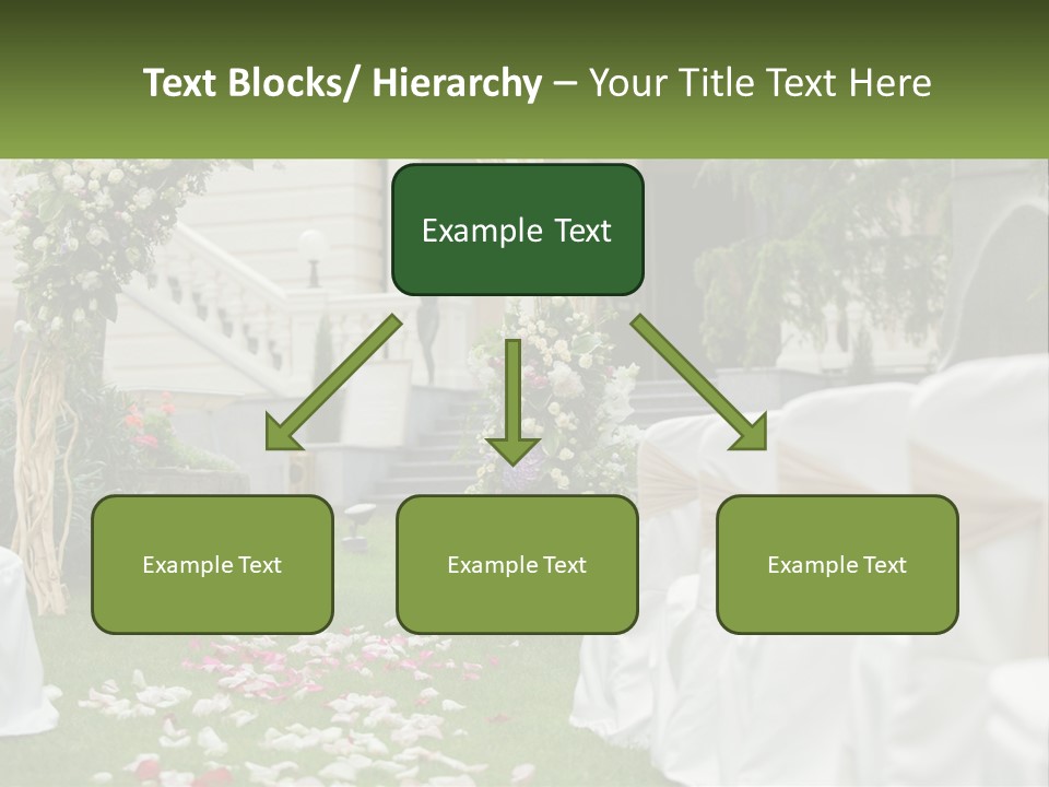 A Wedding Ceremony With White And Pink Flowers PowerPoint Template