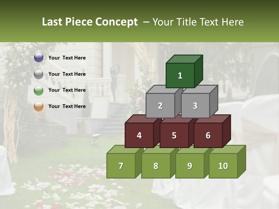 A Wedding Ceremony With White And Pink Flowers PowerPoint Template