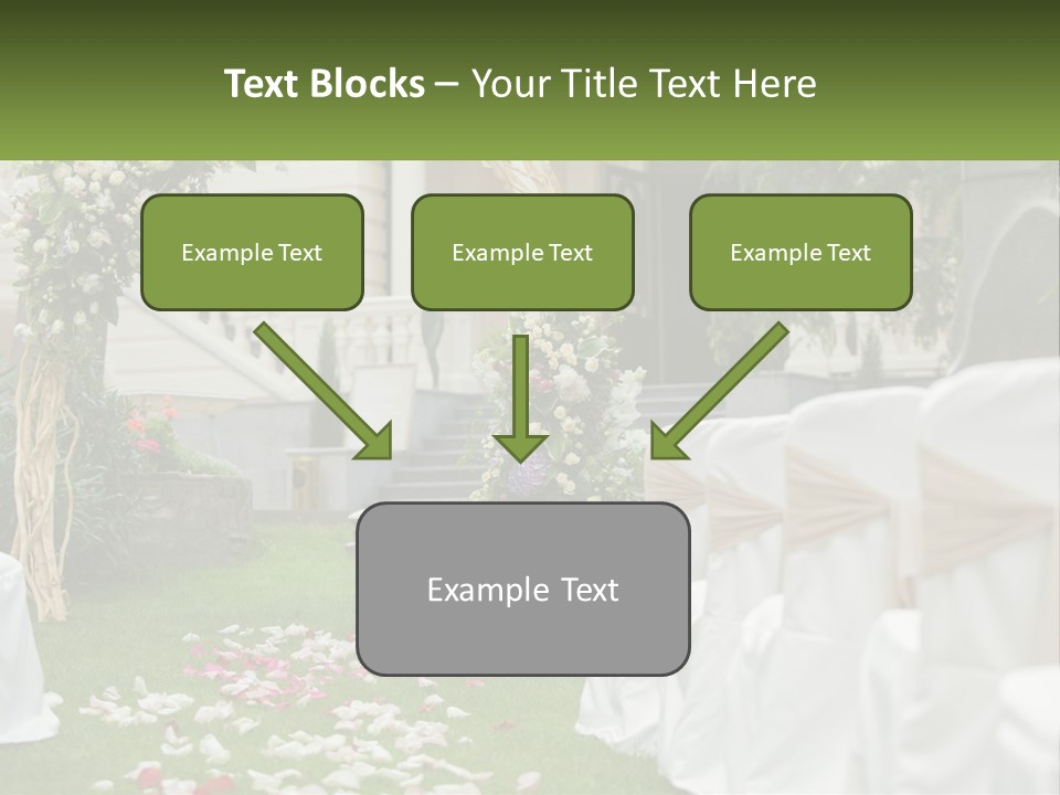 A Wedding Ceremony With White And Pink Flowers PowerPoint Template