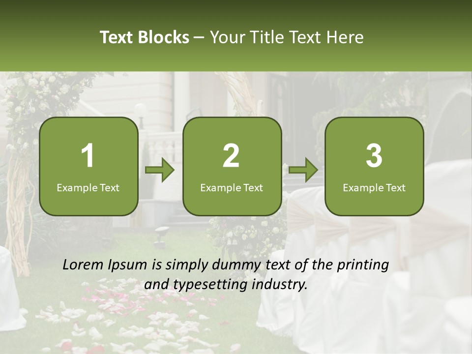 A Wedding Ceremony With White And Pink Flowers PowerPoint Template