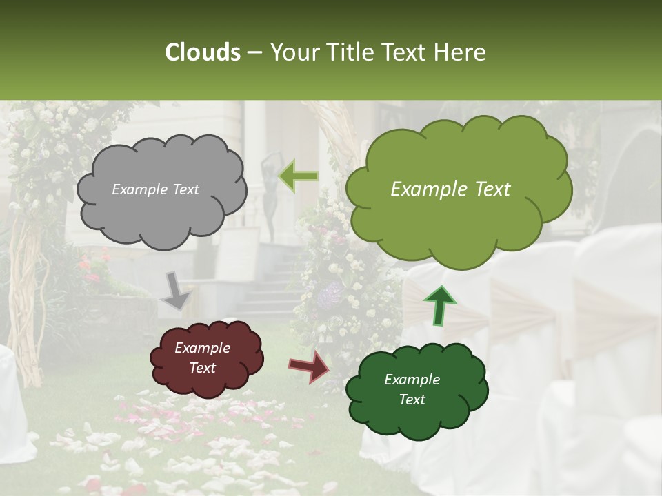 A Wedding Ceremony With White And Pink Flowers PowerPoint Template