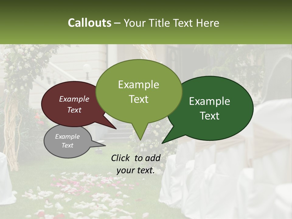 A Wedding Ceremony With White And Pink Flowers PowerPoint Template