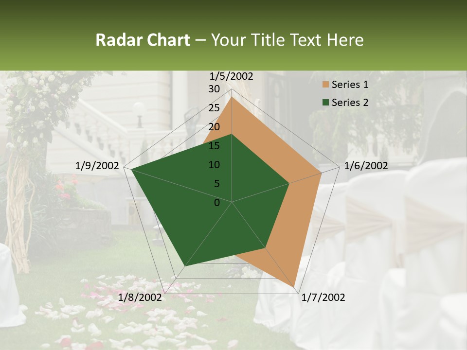 A Wedding Ceremony With White And Pink Flowers PowerPoint Template