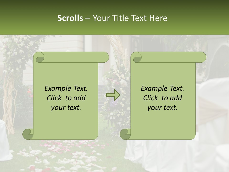A Wedding Ceremony With White And Pink Flowers PowerPoint Template