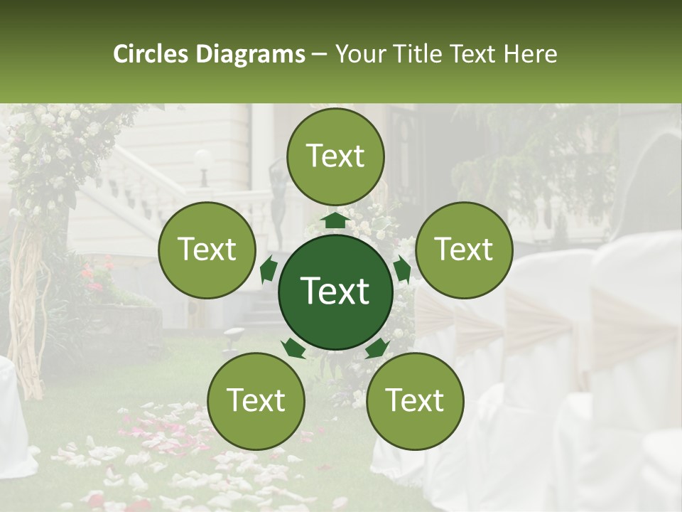 A Wedding Ceremony With White And Pink Flowers PowerPoint Template