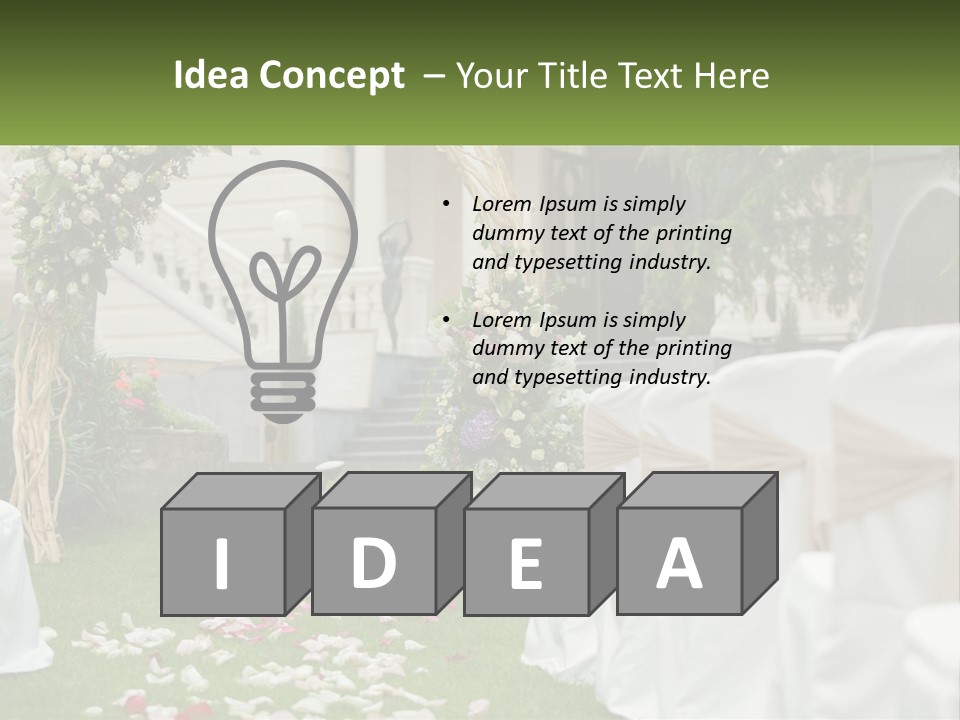 A Wedding Ceremony With White And Pink Flowers PowerPoint Template