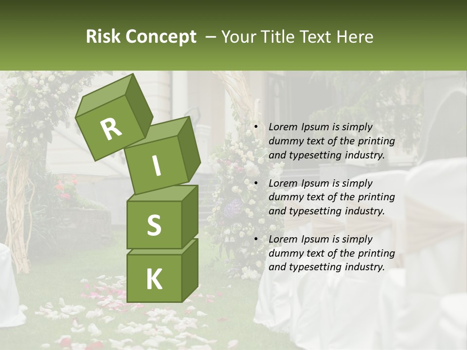 A Wedding Ceremony With White And Pink Flowers PowerPoint Template