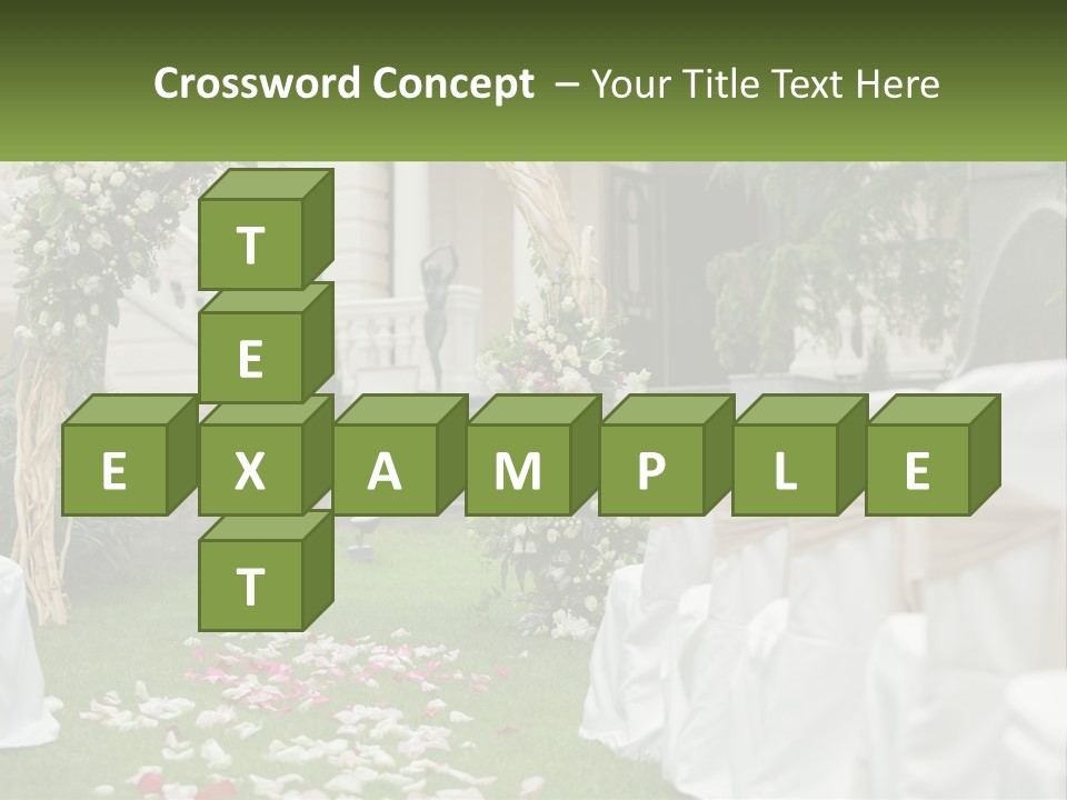 A Wedding Ceremony With White And Pink Flowers PowerPoint Template