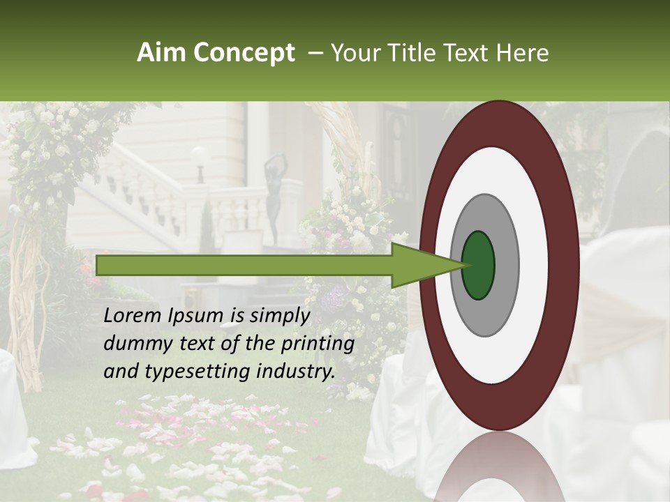 A Wedding Ceremony With White And Pink Flowers PowerPoint Template