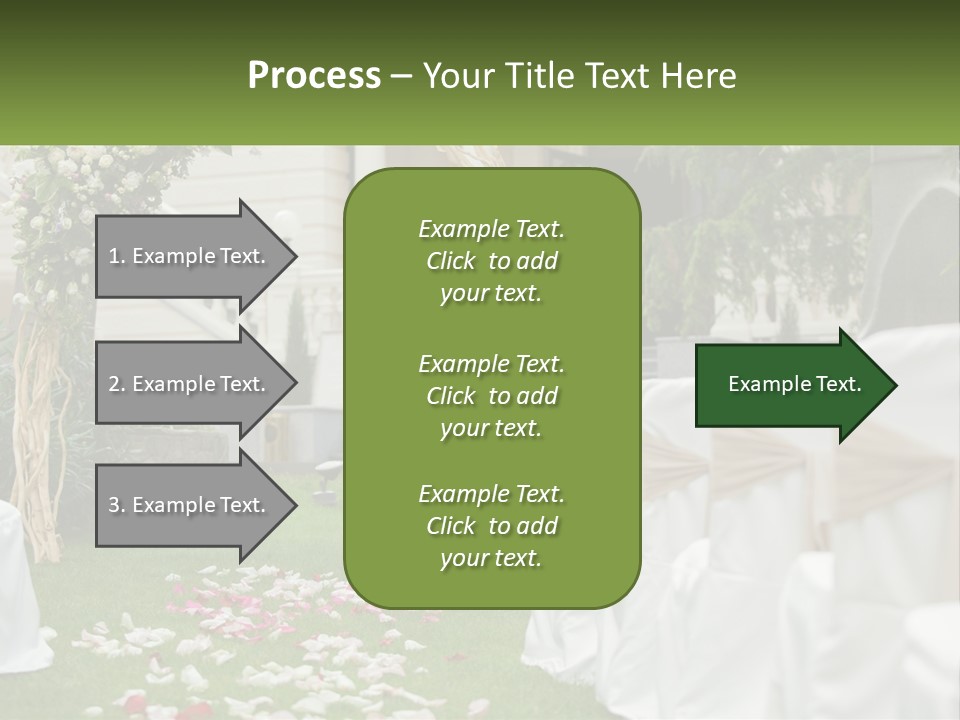 A Wedding Ceremony With White And Pink Flowers PowerPoint Template