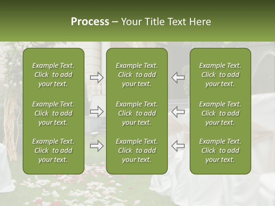 A Wedding Ceremony With White And Pink Flowers PowerPoint Template