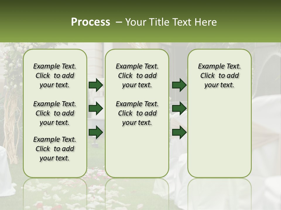 A Wedding Ceremony With White And Pink Flowers PowerPoint Template