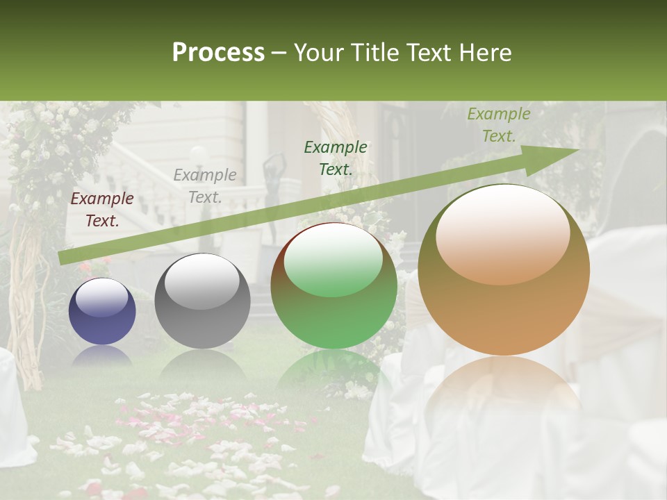 A Wedding Ceremony With White And Pink Flowers PowerPoint Template