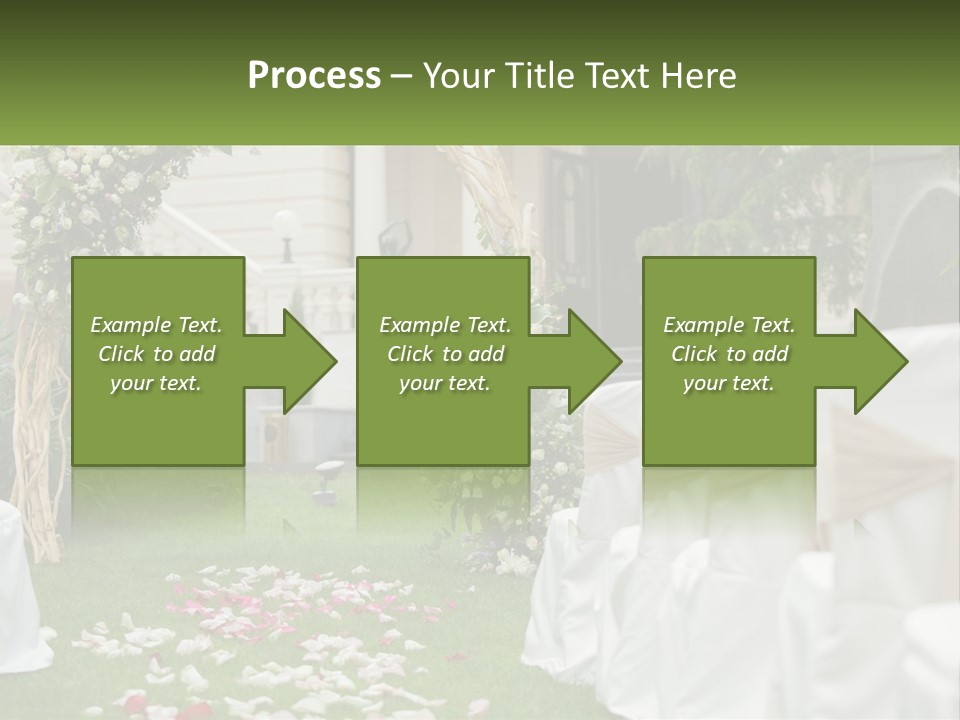 A Wedding Ceremony With White And Pink Flowers PowerPoint Template