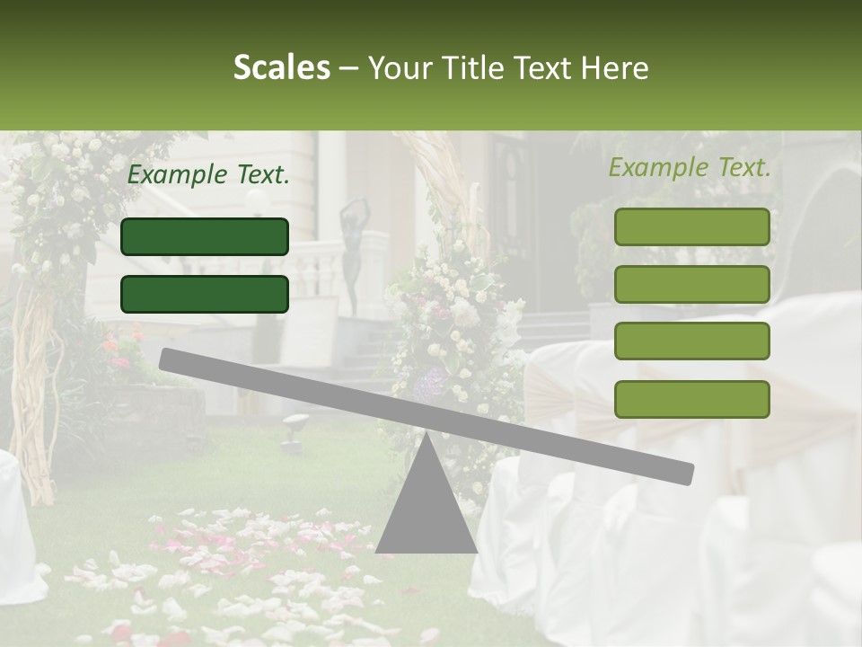 A Wedding Ceremony With White And Pink Flowers PowerPoint Template