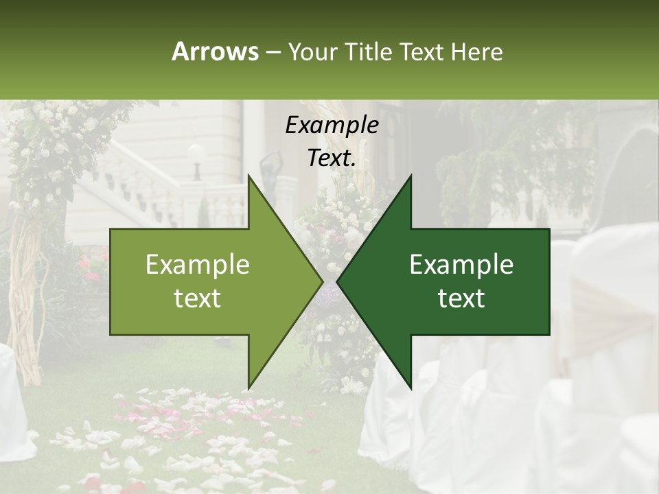 A Wedding Ceremony With White And Pink Flowers PowerPoint Template