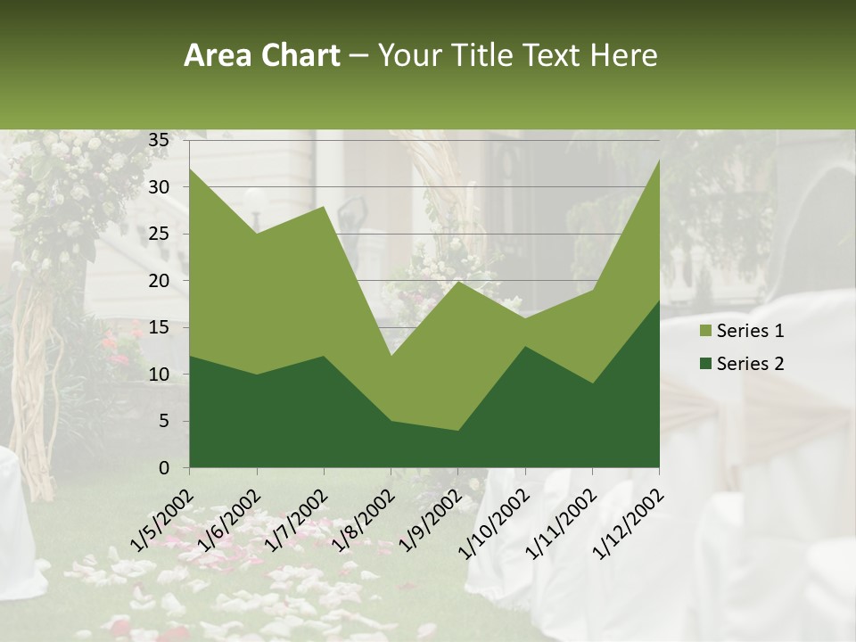 A Wedding Ceremony With White And Pink Flowers PowerPoint Template